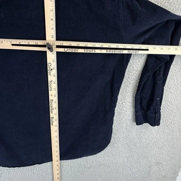 AG Adriano Goldschmied Corduroy Shirt Mens Large Navy Button Down Shirt Cotton - Picture 4 of 6